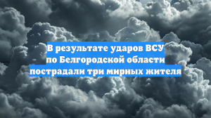 В результате ударов ВСУ по Белгородской области пострадали три мирных жителя