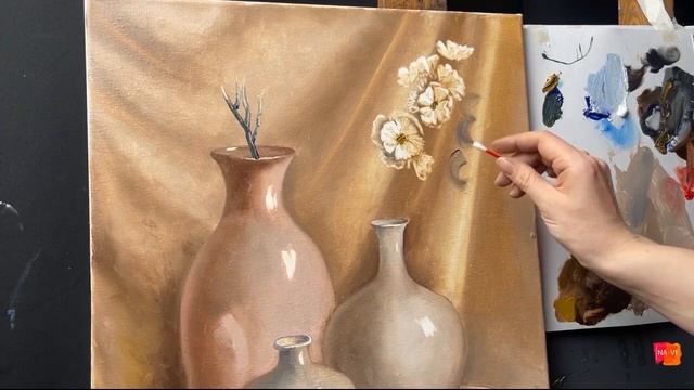 Как написать белые цветы