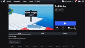 Моя новая игра Troll Obby!