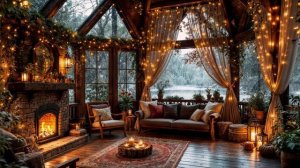 Зимняя уютная атмосфера у камина ❄️🔥 | Для сна, спокойствия и глубокого расслабления.