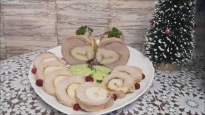 Мясной РУЛЕТ ЛУЧШЕ КОЛБАСЫ. Рулет из свинины и куриного филе Блюда на Новый Год,новогодний стол