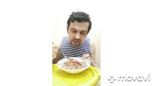 Обжор мукбанг / каша гречневая с луком и тушёной индейкой Рузком