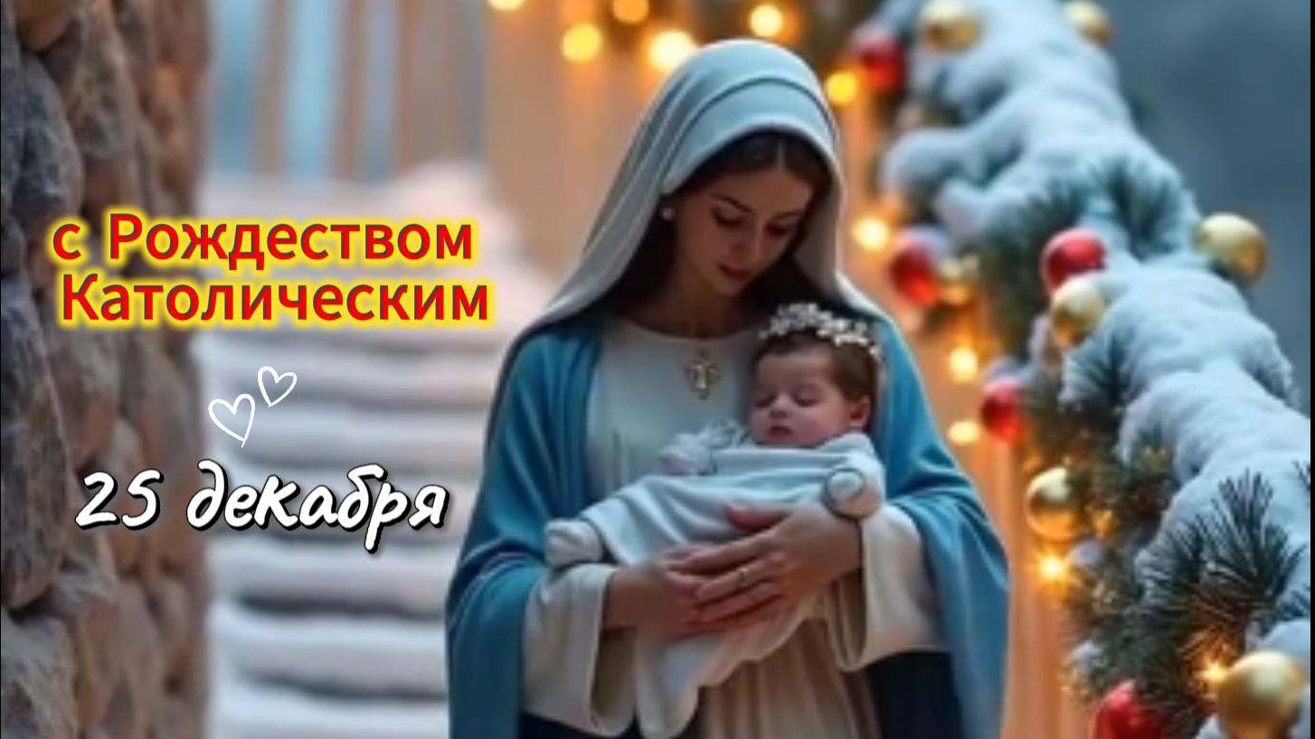 С Католическим Рождеством! ✨ Красивая открытка