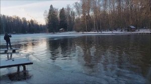 Ледовая обстановка на верхнем водоёме. Клёвое место, Лосиный остров.