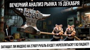 Вечерний анализ рынка 15 декабря. Рост индекса - дотащим ли до 2760?! Газ продолжает падение!
