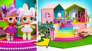 🎀 Розовый дворец для кукол своими руками 🏰✨