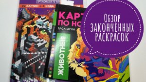 Обзор законченных раскрасок по номерам с тематикой животные.