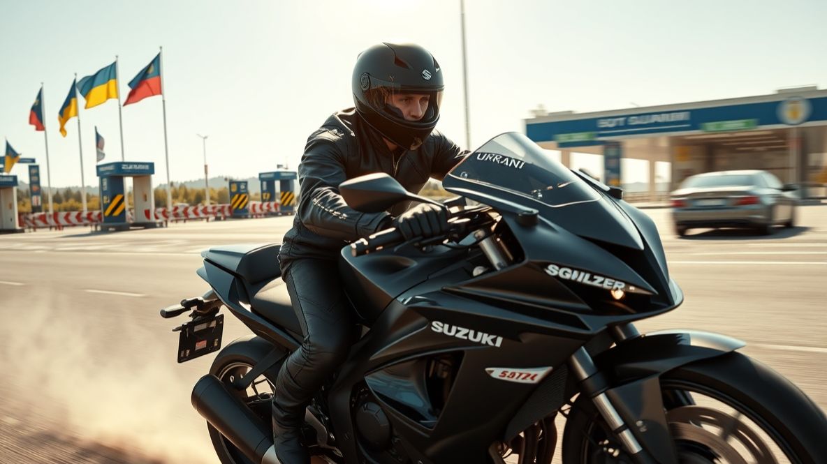Самый дерзкий и быстрый побег 2025 года с Украины! Штурм украинской таможни на спорт байке!