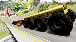 МУЛЬТИКИ ПРО МАШИНКИ Эпические прыжки и столкновения на скоростном монстр-траке Beamng Drive #61