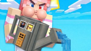 🚿ПОСТРОИЛИ ДОМ в ЛЕЙКЕ ЛЕСКИ в МАЙНКРАФТ! НУБИК