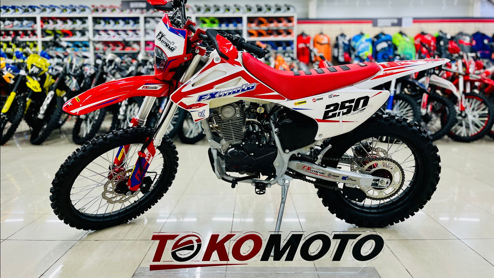 Мотоцикл эндуро FX MOTO YZ-250 красно-белый