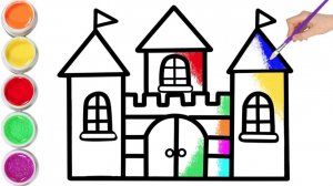 Мультик - Раскраска для детей ДВОРЕЦ! Простой рисунок и раскраска для детей ДВОРЕЦ