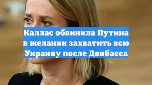 Каллас: если Украина уйдет с Донбасса, другие регионы будут в опасности