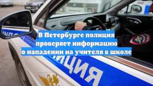 В Петербурге полиция проверяет информацию о нападении на учителя в школе