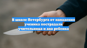 В школе Петербурга от нападения ученика пострадали учительница и два ребенка