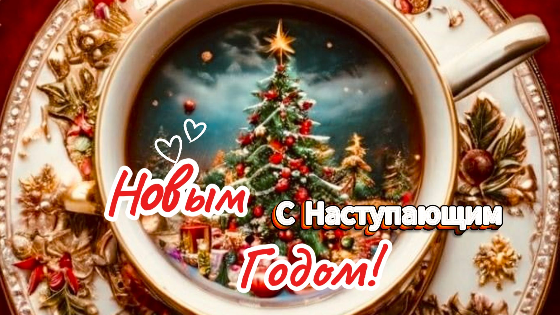 С Наступающим Новым годом 2025! 🎁 Нежная открытка с пожеланиями счастья