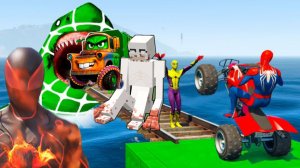 Паук спасает Бетмена и Венома. Забавная игра GTA 5 про СУПЕРГЕРОЕВ