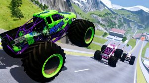 МУЛЬТИКИ ПРО МАШИНКИ Эпические прыжки и столкновения на скоростном монстр-траке Beamng Drive #67