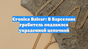 Cronica Balear: В Барселоне грабитель подавился украденной цепочкой