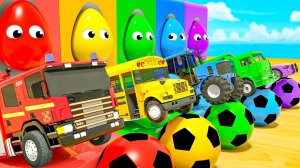 Мультики для детей - Старый Макдональд - Разноцветные яйца и раскрашенный автобус - Детские песенки