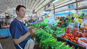 Накупили ГОРУ овощей и фруктов всего на 1000 р! Вот такие ЦЕНЫ на рынке в Паттайе! Вес ВСТАЛ! Влог