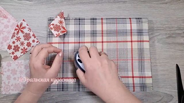 Супер Новогодняя салфетка из ткани своими руками. Пэчворк. смотреть онлайн
