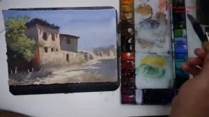 Акварельный урок: свет и тень в деревне