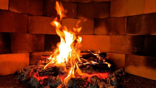 видео  4К,  480 FPS. Огонь в камине