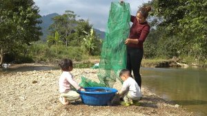 Расставляю ловушки для ловли речной рыбы сетями на продажу. Забочусь о цыплятах и утят. Дуонг