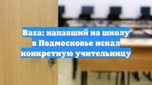 Baza: напавший на школу в Подмосковье искал конкретную учительницу