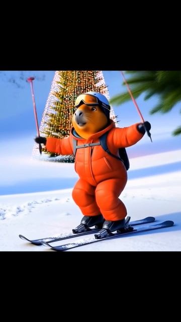 CapiChief катается на лыжах