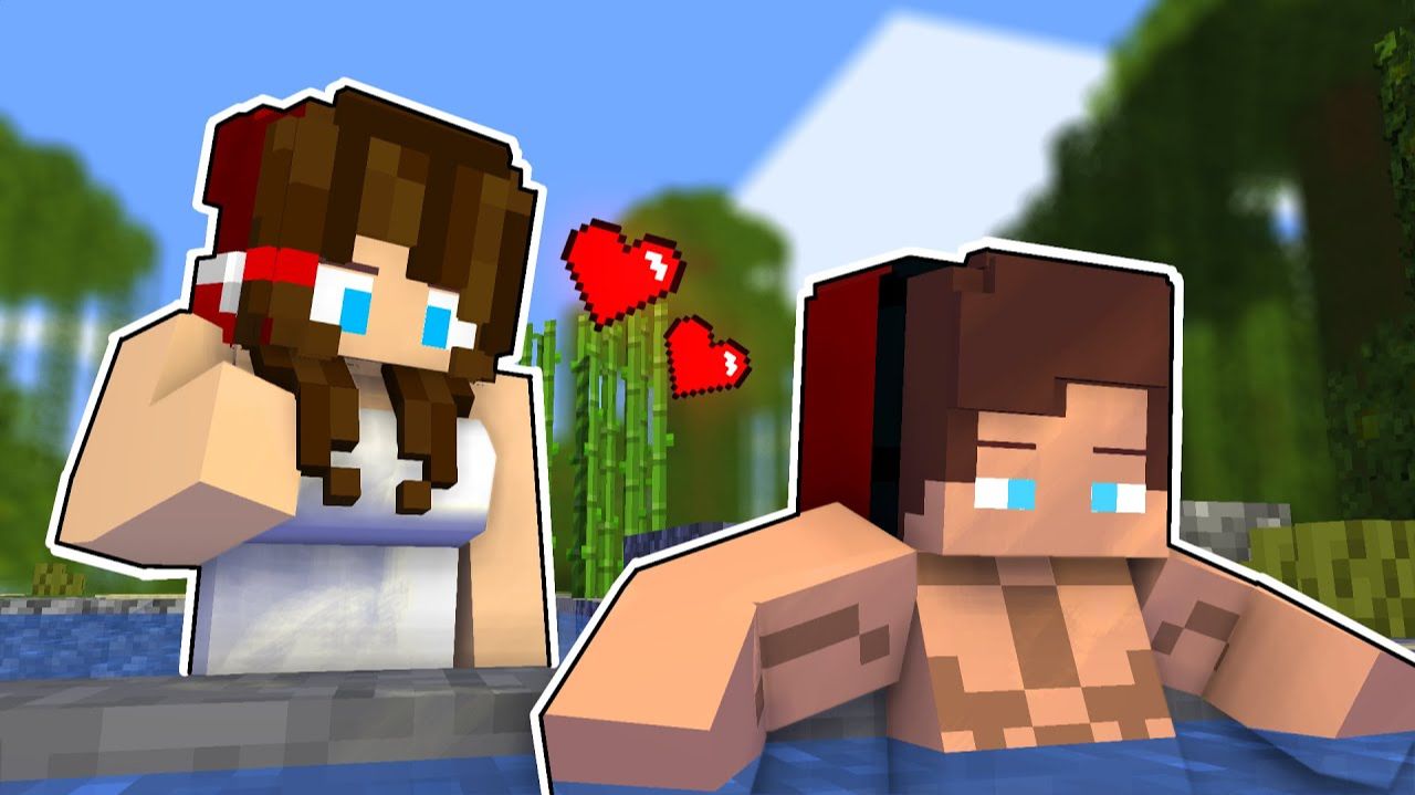 Джей Джей отправился на горячие источники и стал популярен среди девочек - майнкрафт анимация смотреть онлайн