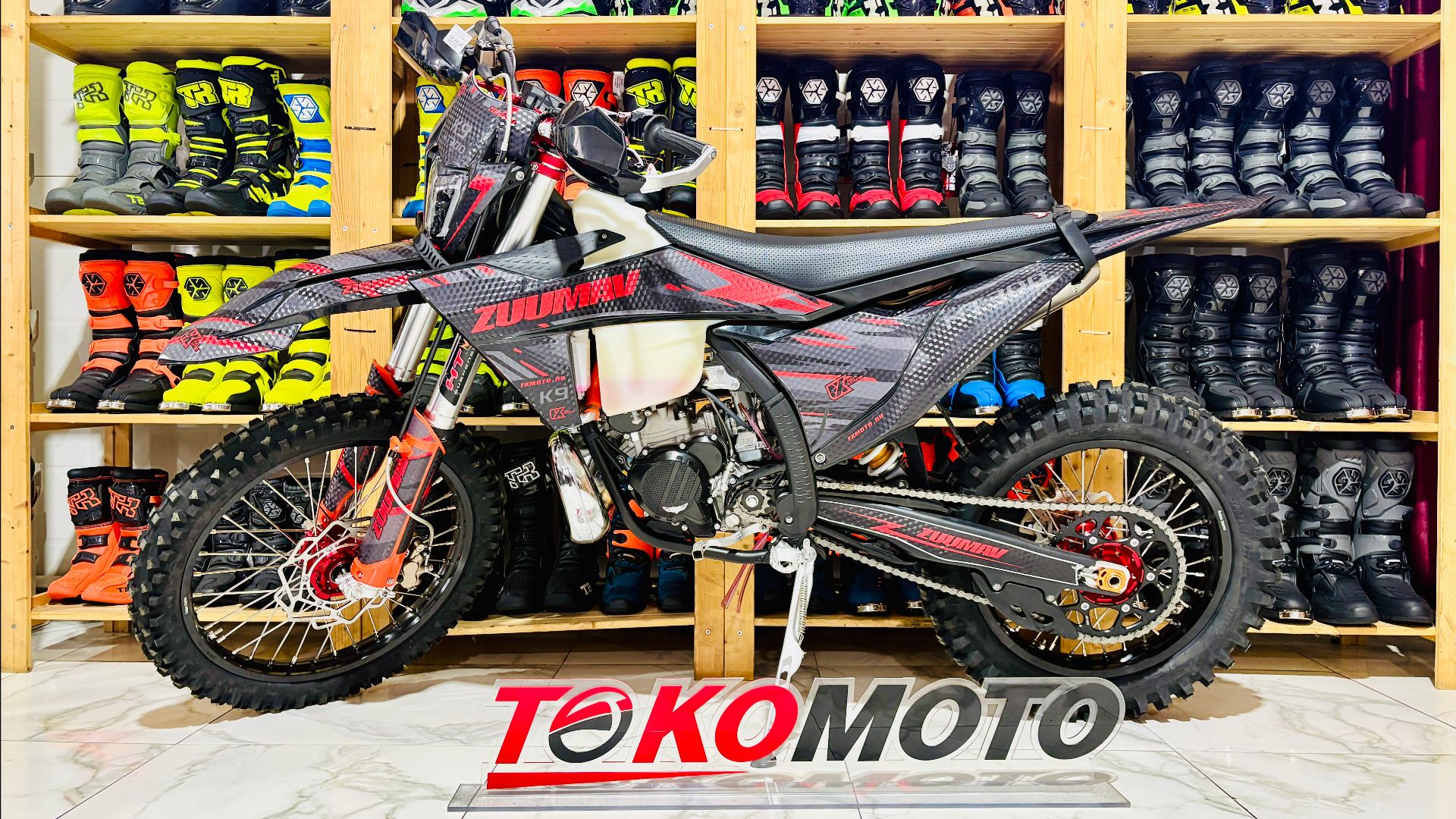 Мотоцикл эндуро ZUUMAV K9 MT300 2T чёрно-оранжевый