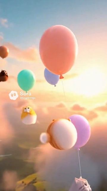 Коты летают на шариках #sora2 #ai #sora #humor #юмор #кот #кошки #котики #ии