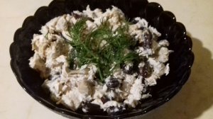 Салат с фасолью, курицей и грибами. Вкусный, нежный салат быстро и вкусно