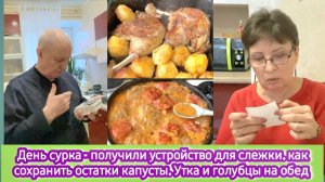 День сурка - получили устройство для слежки, как сохранить остатки капусты. Утка и голубцы на обед