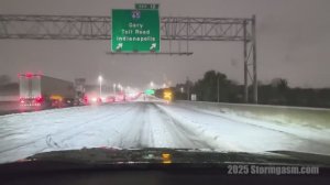 Жесткий шторм на дороге в Индиане.