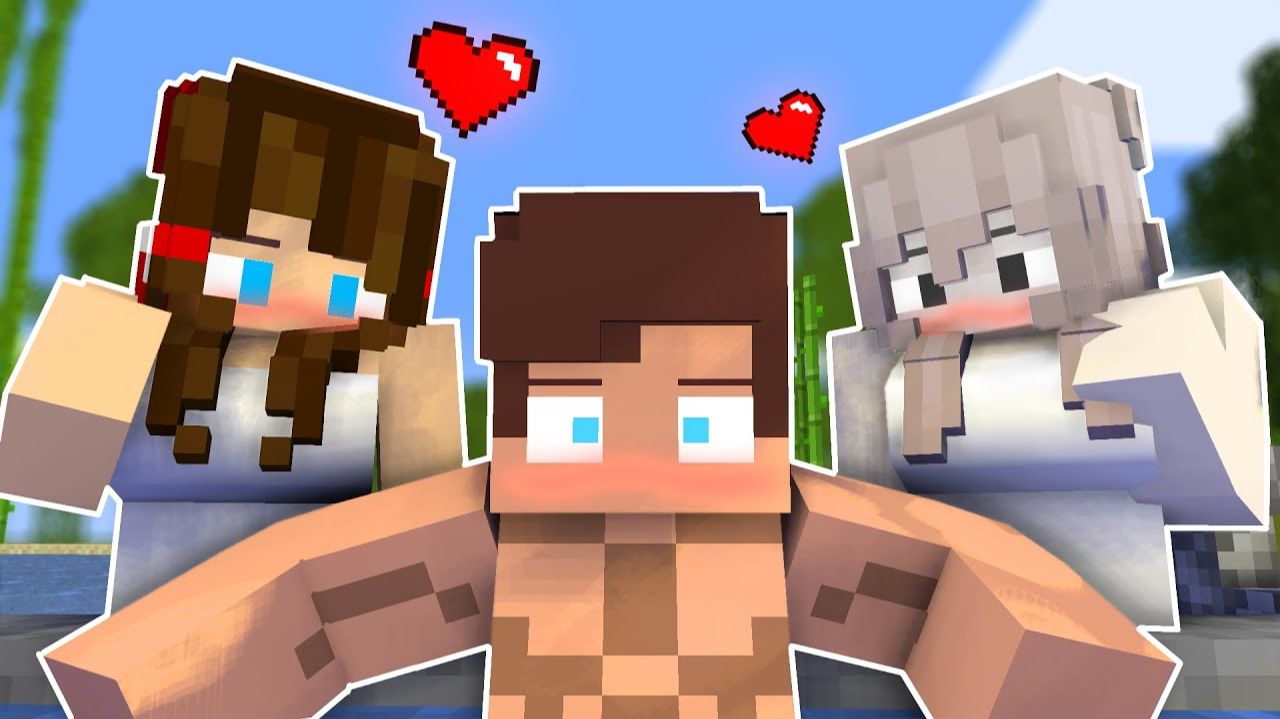 Джей Джей снова стал популярен среди девушек на горячих источниках - майнкрафт анимация смотреть онлайн