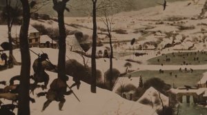 Вмонтированная картина | "Охотники на снегу" Питер Брейгель Старший