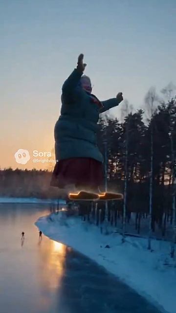 Бабушка и волшебные тапочки #sora2 #ai #sora #humor #юмор #ии