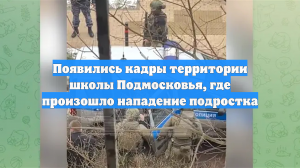 Появились кадры территории школы Подмосковья, где произошло нападение подростка