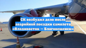 СК возбудил дело после аварийной посадки самолета «Владивосток — Благовещенск»