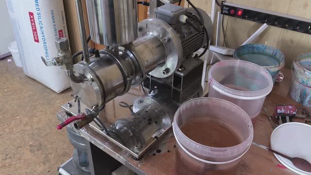 Бисерная мельница горизонтальная лабораторная проточная 0,4 литра