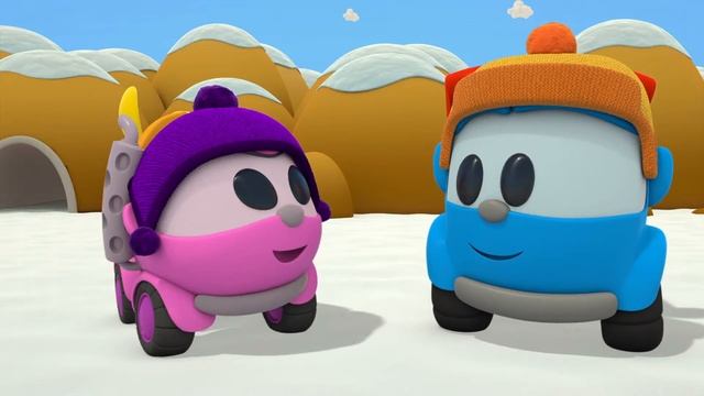 Лёва и мини погрузчик. Мультик Грузовичок Лёва ЗИМНИЕ серии