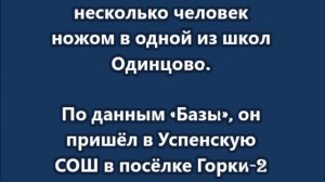 Школьник ранил несколько человек ножом в одной из школ Одинцово