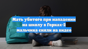 Мать убитого при нападении на школу в Горках-2 мальчика сняли на видео