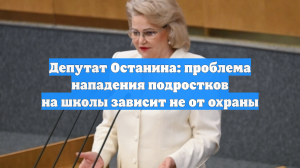 Депутат Останина: проблема нападения подростков на школы зависит не от охраны