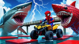 Развивающие мультики Машины помощники. Мультфильмы про машинки ЧЕЛОВЕК ПАУК И ГОНКИ №2