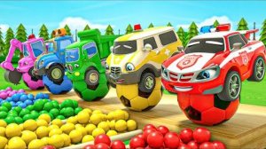 Прыгающие разноцветные машинки и песенка Старого Макдональда. Детские стишки и песенки