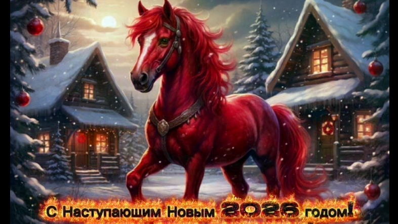 Новый год стучится в двери. С наступающим. Красивая музыкальная открытка.